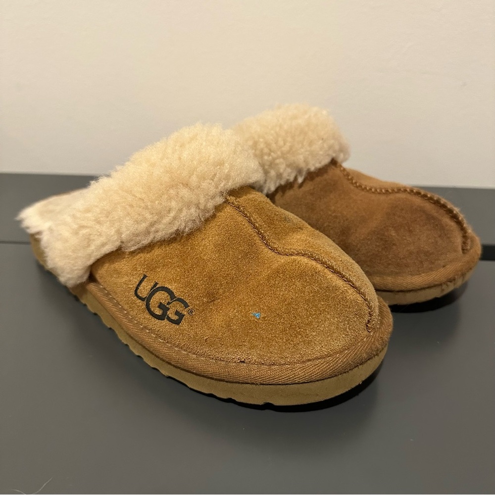 UGG Tan Cream Sheepskin Slippers